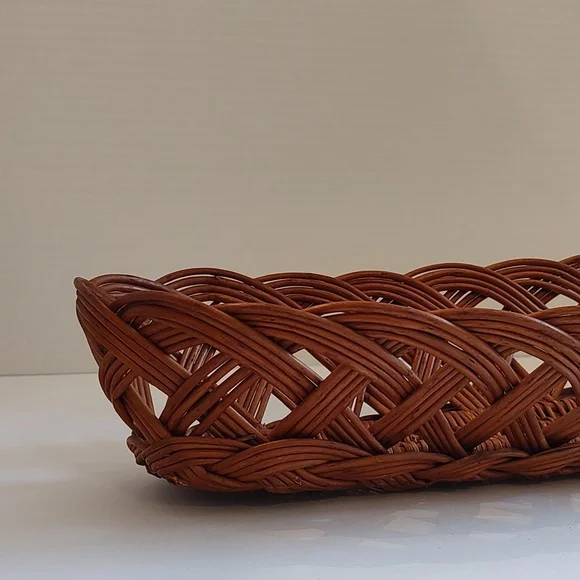 Wicker bread baguette basket French serving vtg willow - Picture 7 of 12